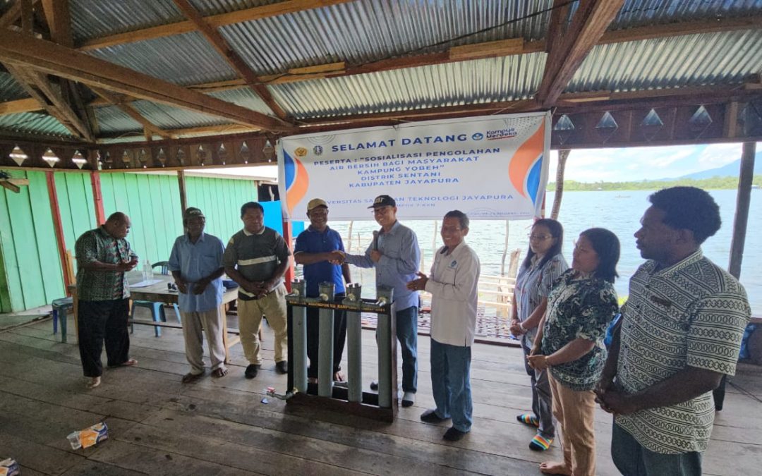 Kelompok 7 Kukerta USTJ Angkatan XIX Lakukan Sosialisasi Pengolahan Air Bersih bagi Masyarakat Kampung Yobe Distrik Sentani Kabupaten Jayapura